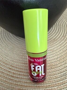 Miss Vanessa Fat Updrip Lipgloss — Deep Berry with Lime Green Cap
